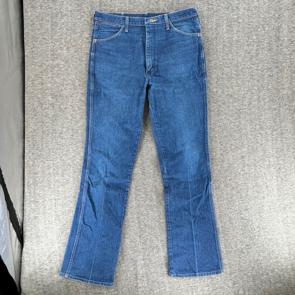 Vintage Wrangler 935NAV Mens Blue Denim Jeans Made in USA 36x34 Fits 35x33 90s